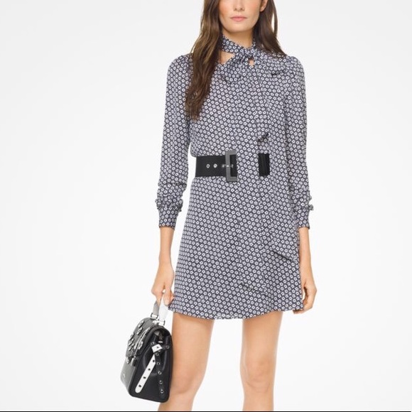 michael kors tie neck blouse